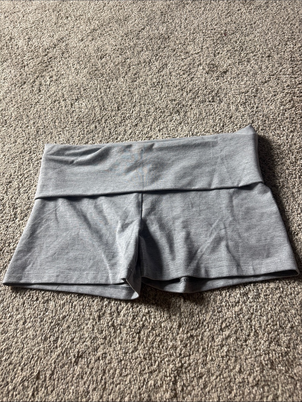 PINK Victoria's Secret Light Gray Fold-Over Waist Bike Shorts